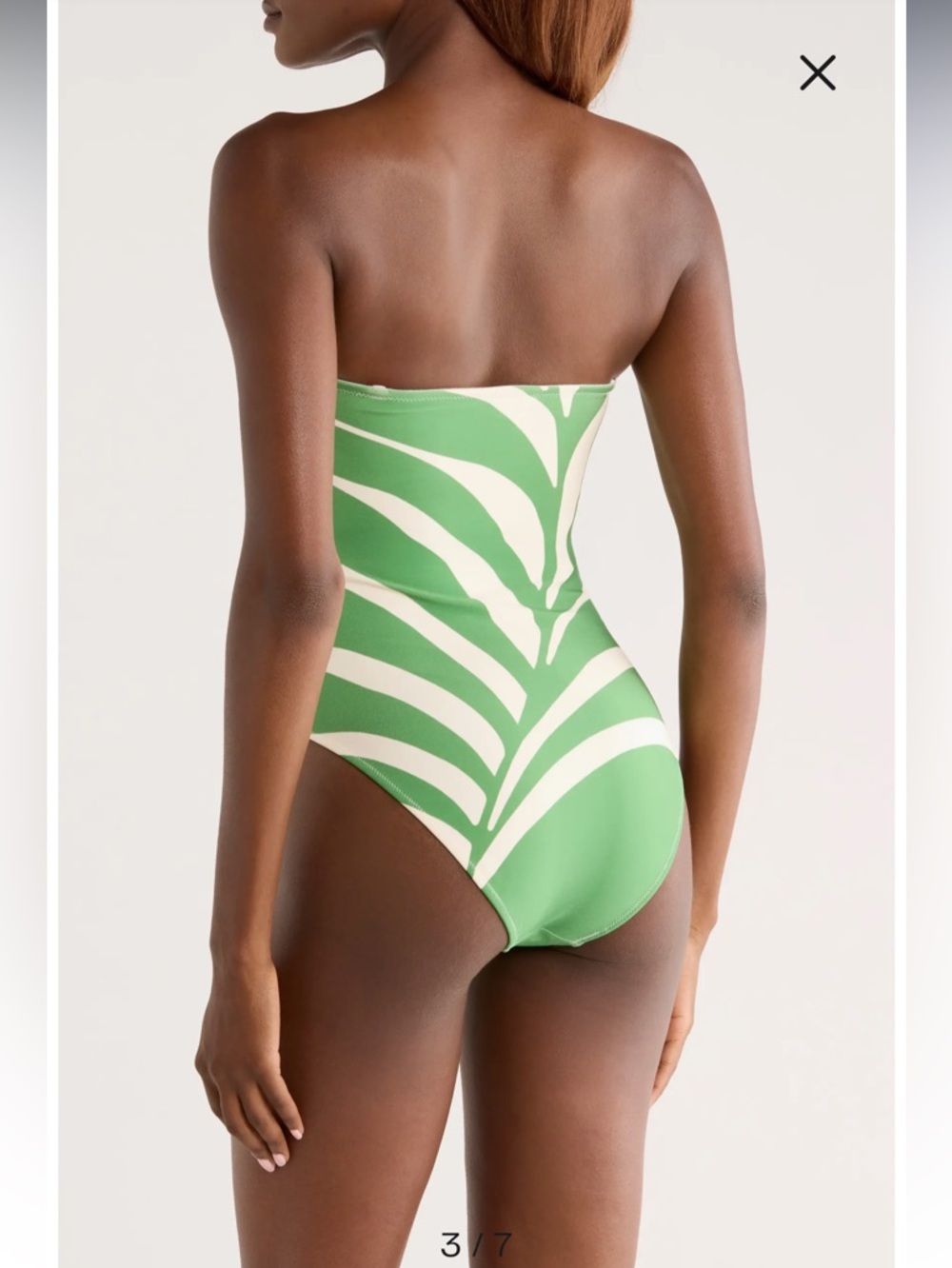 NWT & Other Stories Sz 12 Womens Green Leaf Strapless One-Piece Swimsuit Ret $98 - Picture 6 of 15